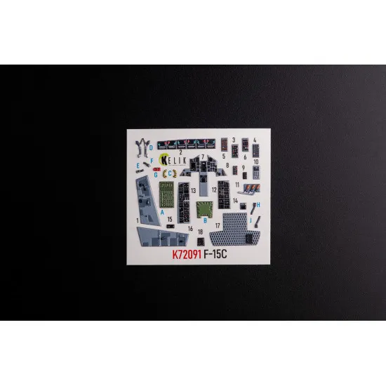 Kelik K72091 1/72 F 15c Interior 3d Decals For Finemolds Kit Kelik K72091 1/72 F 15c Interior 3d Decals For Finemolds Kit