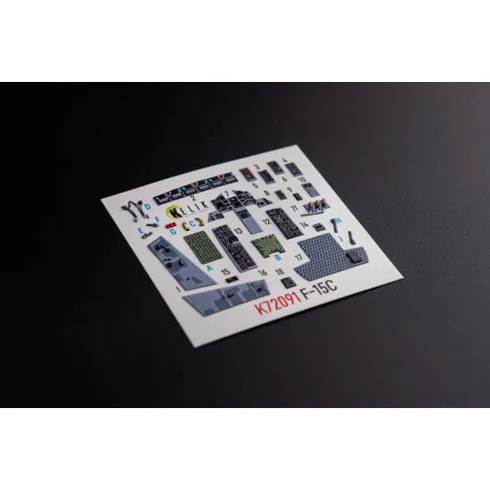Kelik K72091 1/72 F 15c Interior 3d Decals For Finemolds Kit Kelik K72091 1/72 F 15c Interior 3d Decals For Finemolds Kit