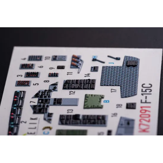 Kelik K72091 1/72 F 15c Interior 3d Decals For Finemolds Kit Kelik K72091 1/72 F 15c Interior 3d Decals For Finemolds Kit