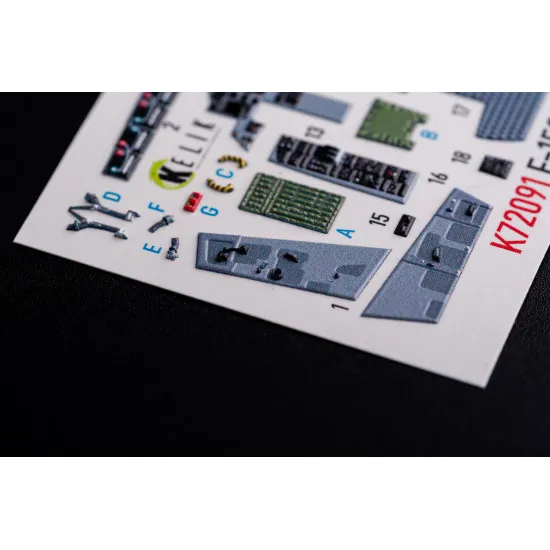 Kelik K72091 1/72 F 15c Interior 3d Decals For Finemolds Kit Kelik K72091 1/72 F 15c Interior 3d Decals For Finemolds Kit