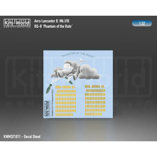 Kits World Kwm32-1011 1/32 Mask For Avro Lancaster B Mk.i/Iii Bq-b Phantom Of The Ruhr
