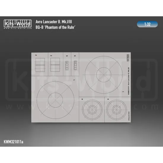 Kits World Kwm32-1011 1/32 Mask For Avro Lancaster B Mk.i/Iii Bq-b Phantom Of The Ruhr