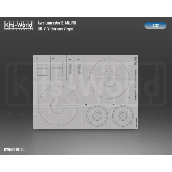 Kits World Kwm32-1012 1/32 Mask Avro Lancaster B Mk.i/Iii Qb-v Victorious Virgin
