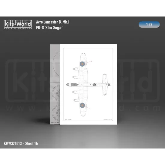 Kits World Kwm32-1013 1/32 Mask For Avro Lancaster B Mk.i/Iii Po-s S For Sugar