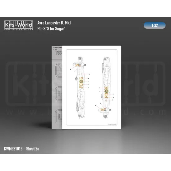 Kits World Kwm32-1013 1/32 Mask For Avro Lancaster B Mk.i/Iii Po-s S For Sugar