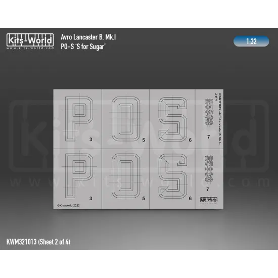 Kits World Kwm32-1013 1/32 Mask For Avro Lancaster B Mk.i/Iii Po-s S For Sugar