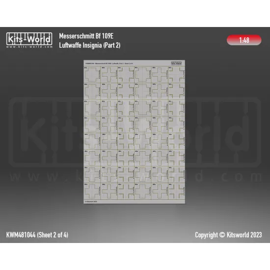 Kits World Kwm48-1044 1/48 Mask For Bf 109e Luftwaffe Insignia