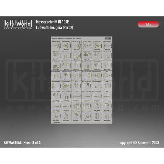 Kits World Kwm48-1044 1/48 Mask For Bf 109e Luftwaffe Insignia