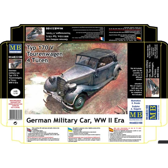 Master Box 35100 1/35 German Military Car Type 170v Tourenwagen 4turen 1937.1940