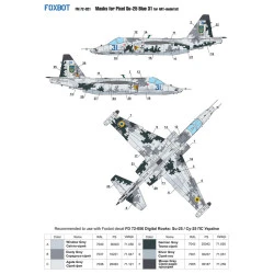 Foxbot Fm72-022 1/72 Masks For Sukhoi Su25 Blue 31 Ukranian Air Forces Pixel Camouflage For Art Model Kit
