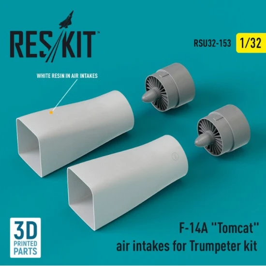 Reskit Rsu32-0153 1/32 F14a Tomcat Air Intakes For Trumpeter Kit 3d Printed