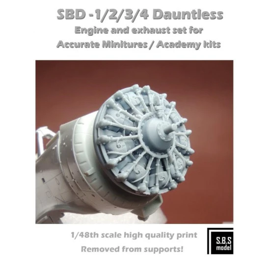 Sbs 48086 1/48 Sbd-1/2/3/4 Dauntless Engine And Exhaust Set For Academy/Am