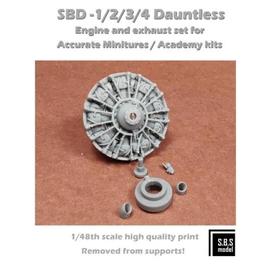 Sbs 48086 1/48 Sbd-1/2/3/4 Dauntless Engine And Exhaust Set For Academy/Am