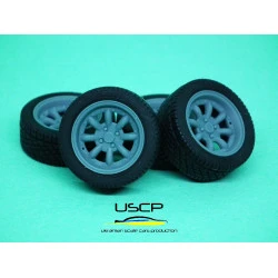Uscp 24p181t 1/24 Resin Wheels 13 Inch And Tires Jbw Superlight 2 Mini Cooper Hasegawa Aoshima Fujimi Tamiya