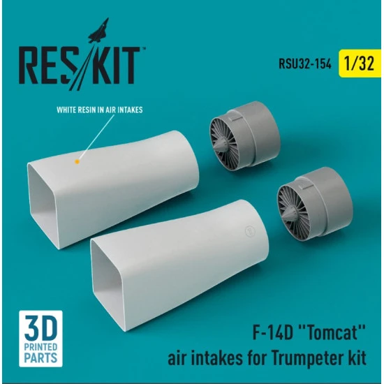 Reskit Rsu32-0154 1/32 F14d Tomcat Air Intakes For Trumpeter Kit 3d Printed