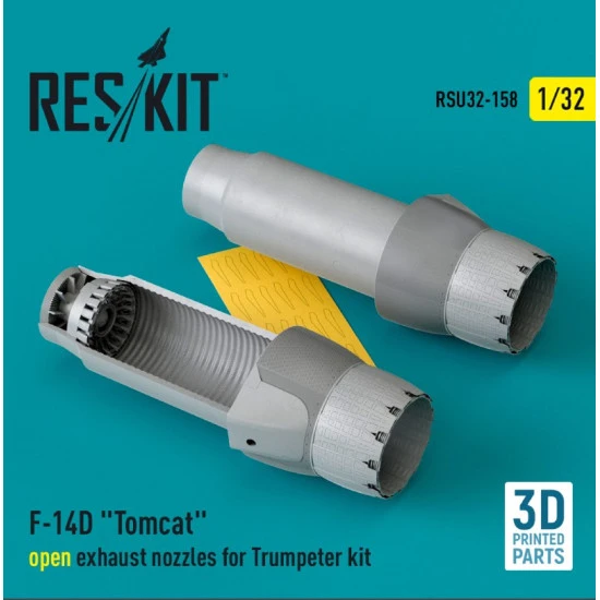 Reskit Rsu32-0158 1/32 F14d Tomcat Open Exhaust Nozzles For Trumpeter Kit 3d Printed