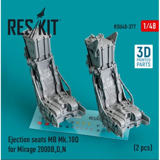 Reskit Rsu48-0377 1/48 Ejection Seats Mb Mk.10q For Mirage 2000b D N 2 Pcs 3d Printed
