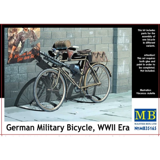 Master Box 35165 1/35 German Military Bicycle Wwii Era Plastic Model Kit