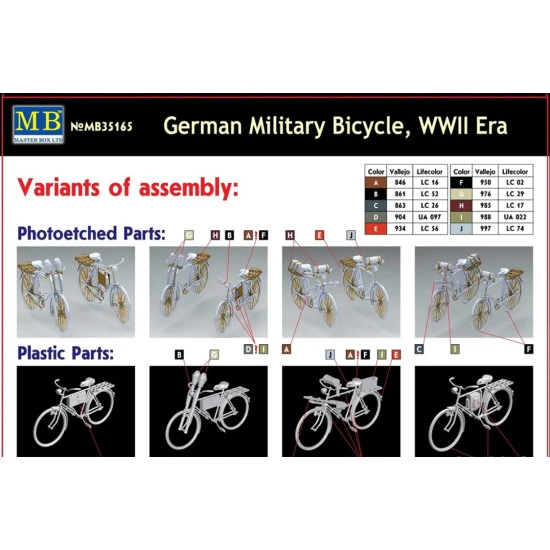 Master Box 35165 1/35 German Military Bicycle Wwii Era Plastic Model Kit