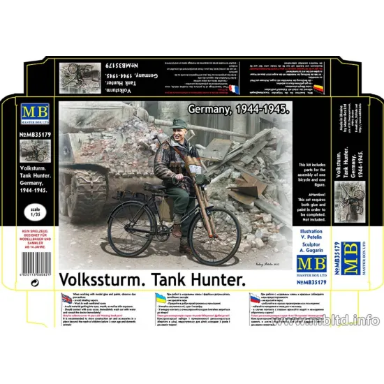 Us Stock Master Box 35179 1/35 Volkssturm Tank Hunter Germany 1944 1945 Figures Model Kit