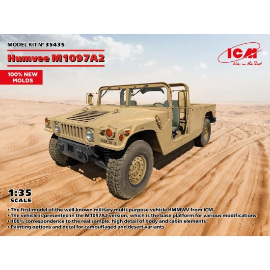 Icm 35435 1/35 Humvee M1097a2 100 New Molds Plastic Model Kit
