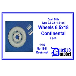 Dnepro Model 1641 1/16 Opel Blitz Type 2.5 32 1.5 Ton Wheels 6.5 18 Continental