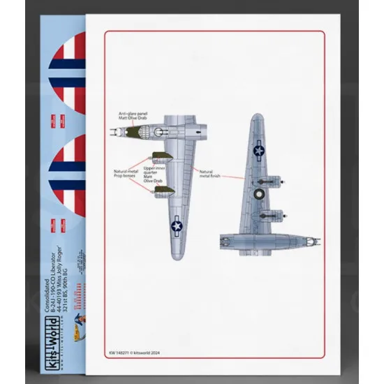 Kits World Kw148271 1/48 Decal For B 24j Liberator Miss Jolly Roger.booby Trap Kits World Kw148271 1/48 Decal For B 24j Liberator Miss Jolly Roger.booby Trap