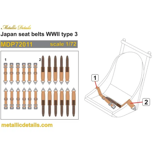 Metallic Details Mdp72011 1/72 Japan Seat Belts Wwii Type 3 Aircraft Kit Metallic Details Mdp72011 1/72 Japan Seat Belts Wwii Type 3 Aircraft Kit