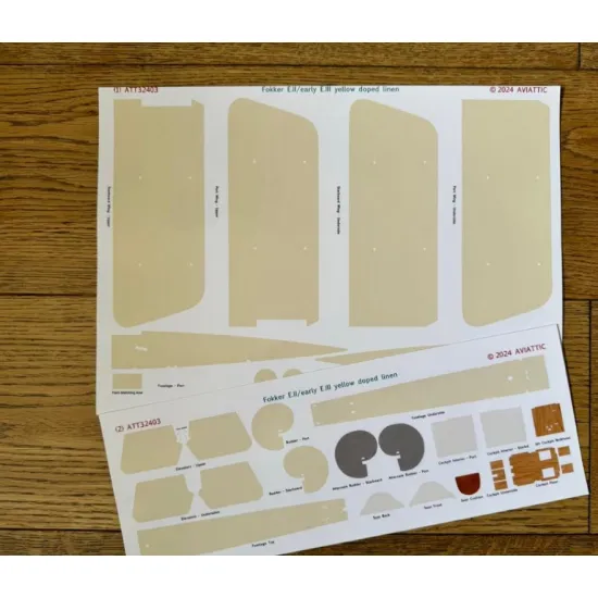 Aviattic Att32403 1/32 Fokker E.ii Early E.iii Yellow Doped Linen