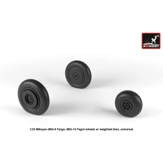 Armory Aw32014 1/32 Mikoyan Mig-15bis Fagot Late Mig-17 Fresco Wheels With Weighted Tires