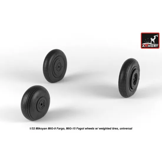 Armory Aw32014 1/32 Mikoyan Mig-15bis Fagot Late Mig-17 Fresco Wheels With Weighted Tires
