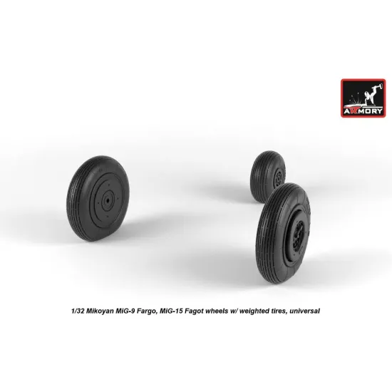 Armory Aw32014 1/32 Mikoyan Mig-15bis Fagot Late Mig-17 Fresco Wheels With Weighted Tires