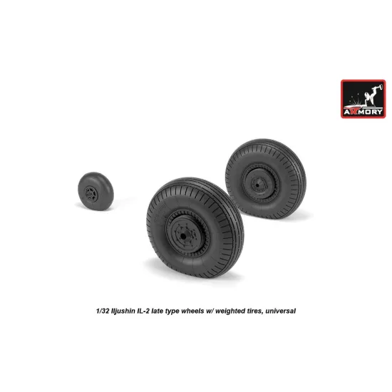 Armory Aw32016 1/32 Iljushin Il-2 Bark Late Type Wheels W/ Weighted Tyres