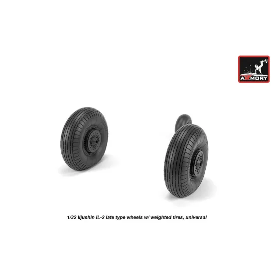 Armory Aw32016 1/32 Iljushin Il-2 Bark Late Type Wheels W/ Weighted Tyres