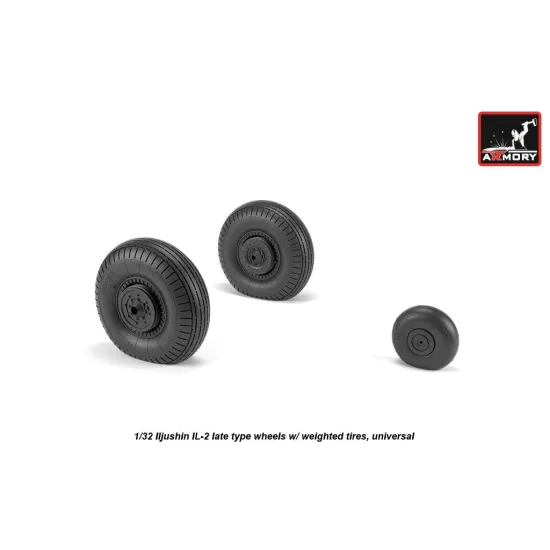 Armory Aw32016 1/32 Iljushin Il-2 Bark Late Type Wheels W/ Weighted Tyres