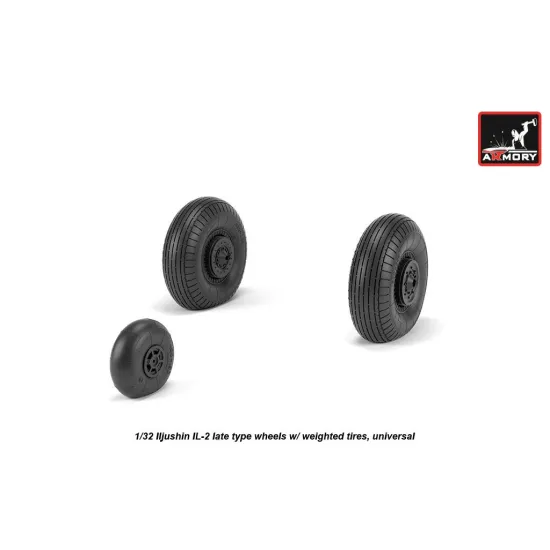 Armory Aw32016 1/32 Iljushin Il-2 Bark Late Type Wheels W/ Weighted Tyres