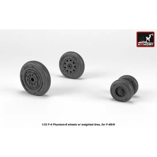 Armory Aw32306 1/32 F-4 Phantom-ii Wheels W/ Weighted Tires Early