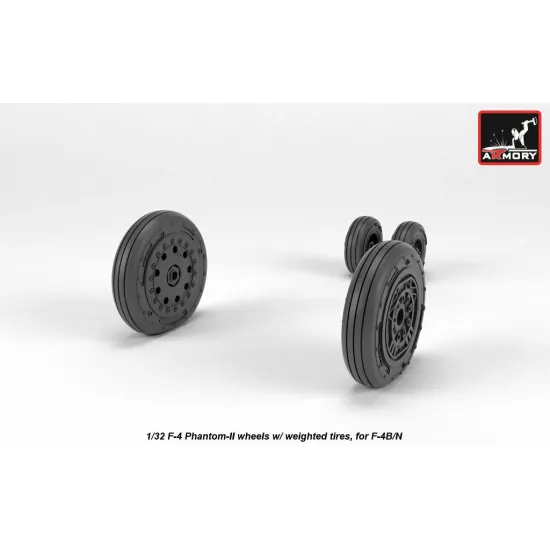 Armory Aw32306 1/32 F-4 Phantom-ii Wheels W/ Weighted Tires Early