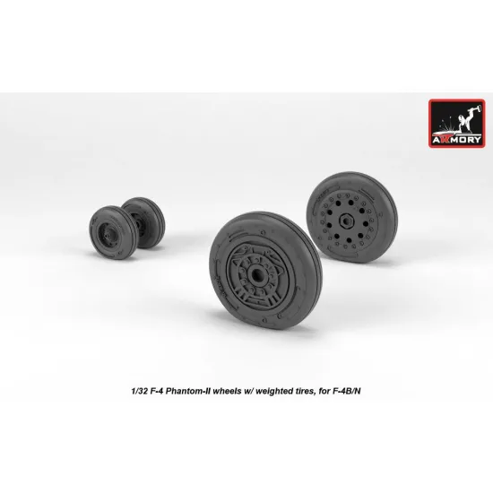 Armory Aw32306 1/32 F-4 Phantom-ii Wheels W/ Weighted Tires Early