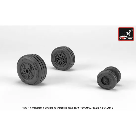 Armory Aw32308 1/32 F-4 Phantom-ii Wheels W/ Weighted Tires Late