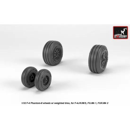 Armory Aw32308 1/32 F-4 Phantom-ii Wheels W/ Weighted Tires Late