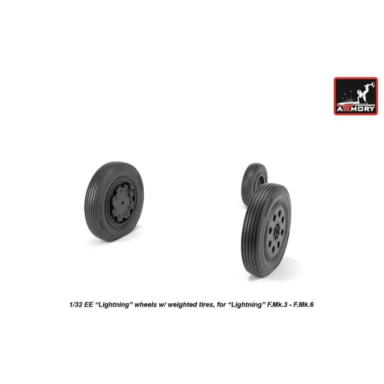 Armory Aw32401 1/32 Ee Lightning Wheels W/ Weighted Tires Late