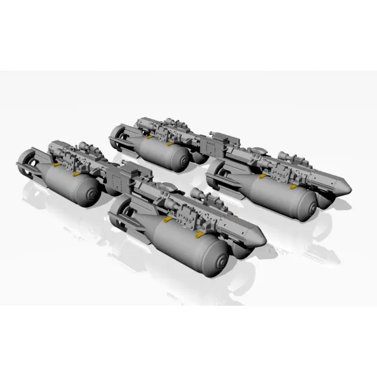 Armory Aca4810c 1/48 Mzbd-4ut W/ 4x Ofab-100-120 Soviet High-explosive Bombs Resin Ordnance Set W/ Pe Parts