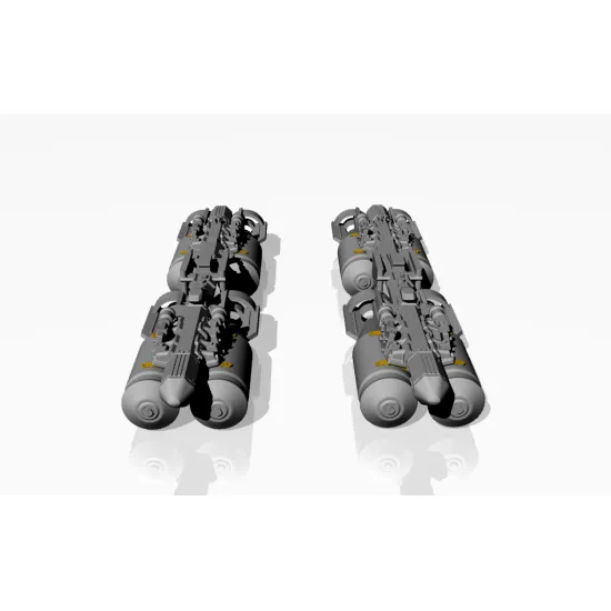 Armory Aca4810c 1/48 Mzbd-4ut W/ 4x Ofab-100-120 Soviet High-explosive Bombs Resin Ordnance Set W/ Pe Parts