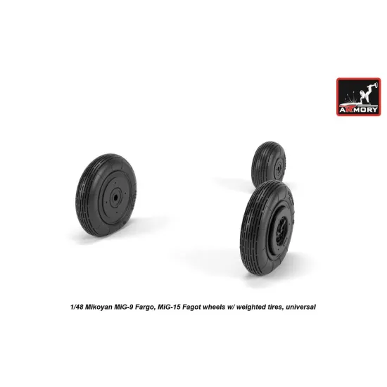 Armory Aw48032 1/48 Mikoyan Mig-9 Fargo / Mig-15 Fagot Early Wheels W/ Weighted Tires