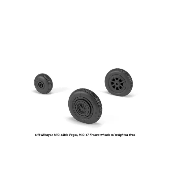 Armory Aw48033 1/48 Mikoyan Mig-15bis Fagot Late / Mig-17 Fresco Wheels W/ Weighted Tires