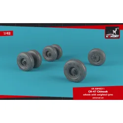 Armory Aw48311 1/48 Ch-47 Chinook Wheels W/ Weighted Tires