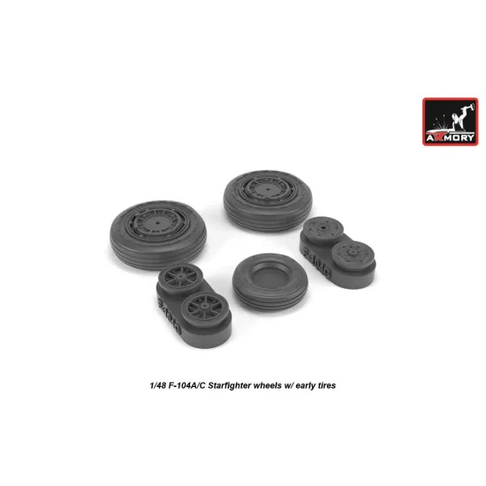 Armory Aw48317 1/48 F-104a/C Starfighter Early Wheels W/ Optional Nose Wheels Weighted