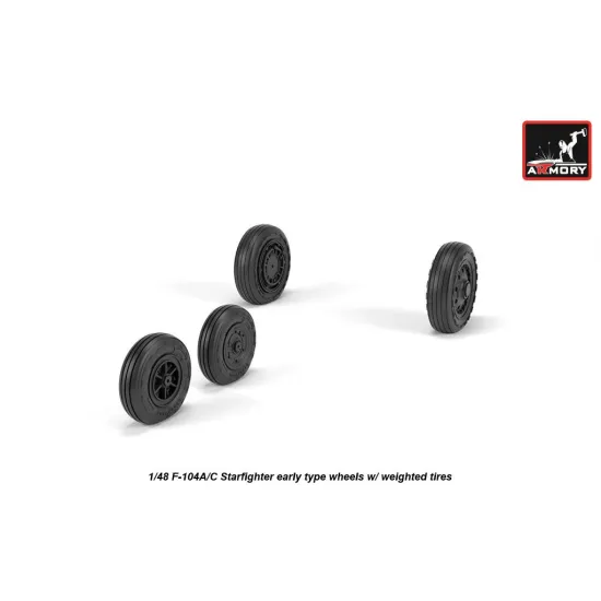 Armory Aw48317 1/48 F-104a/C Starfighter Early Wheels W/ Optional Nose Wheels Weighted