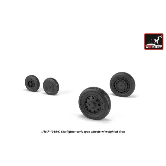 Armory Aw48317 1/48 F-104a/C Starfighter Early Wheels W/ Optional Nose Wheels Weighted